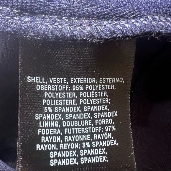 Maeve Anthropologie Navy Textured Sleeveless A-Line Dress L Scalloped Lace Back - Picture 9 of 9